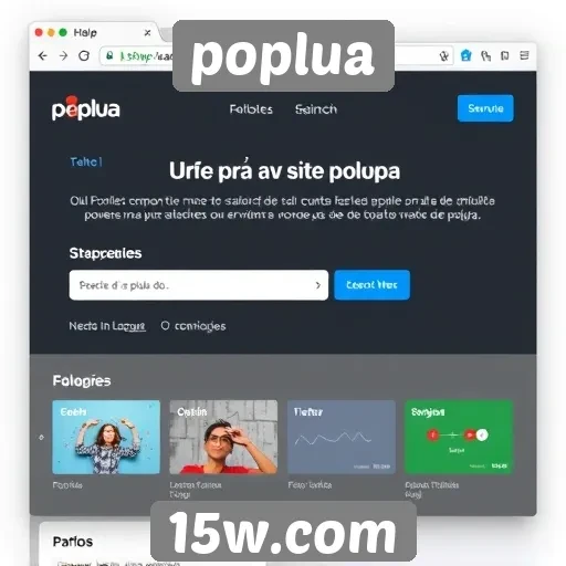 Análise da interface do site Poplua